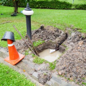 Lawn drainage problems causing standing water in a North Port FL yard
