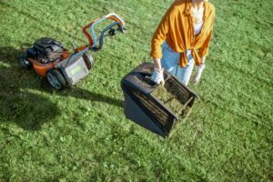 lawn aeration North Port FL | Professional lawn aeration service being performed on a residential lawn in North Port FL