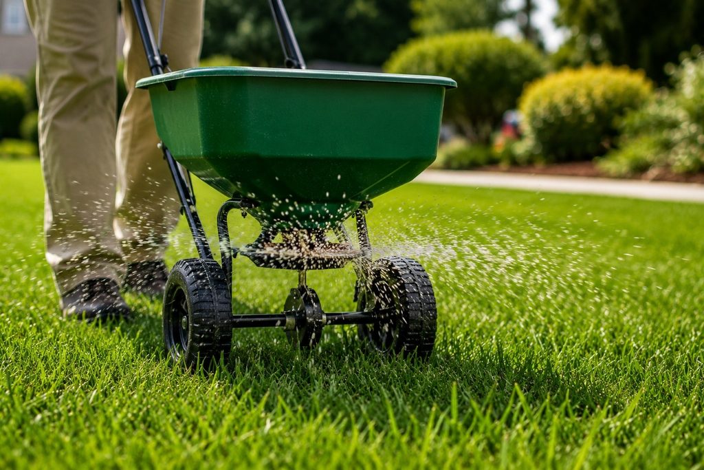 weed control with pre-emergent treatment on a Florida lawn