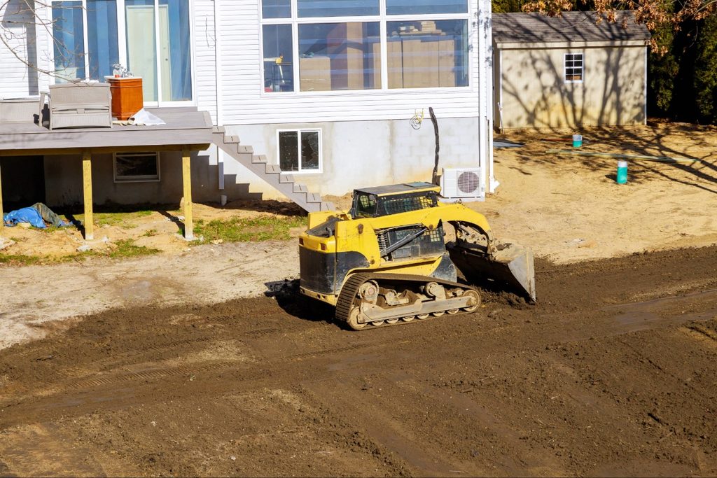 House pad grading in North Port showing soil preparation for a residential building site